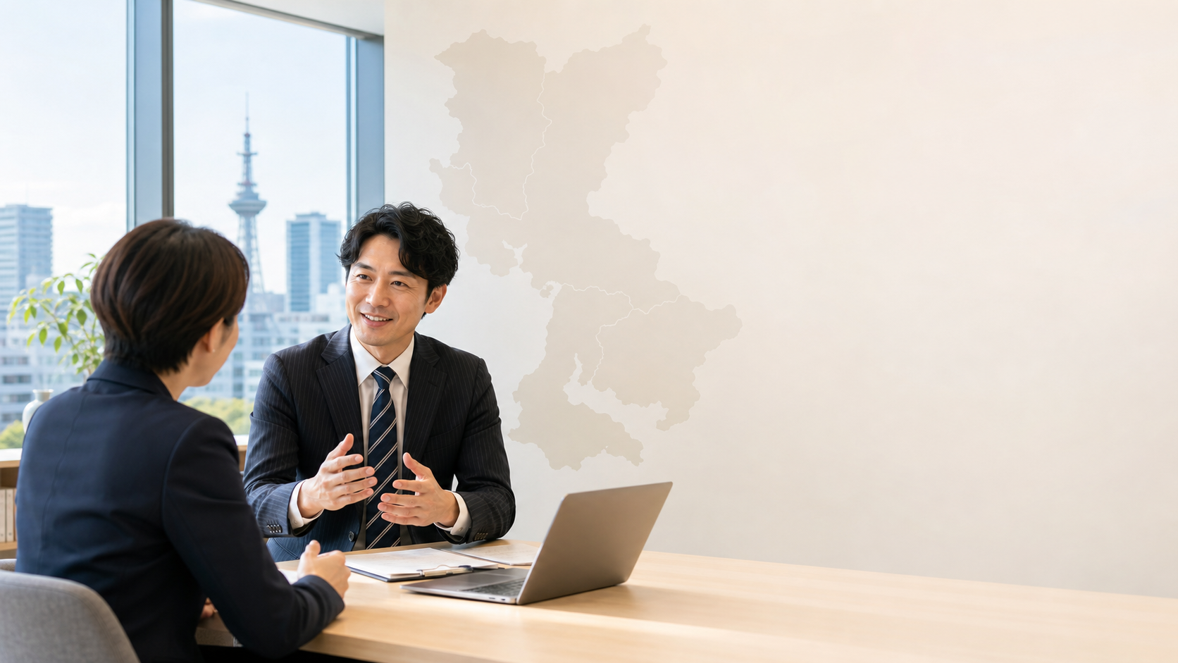 東海エリアでの転職についてキャリアアドバイザーに相談するイメージ