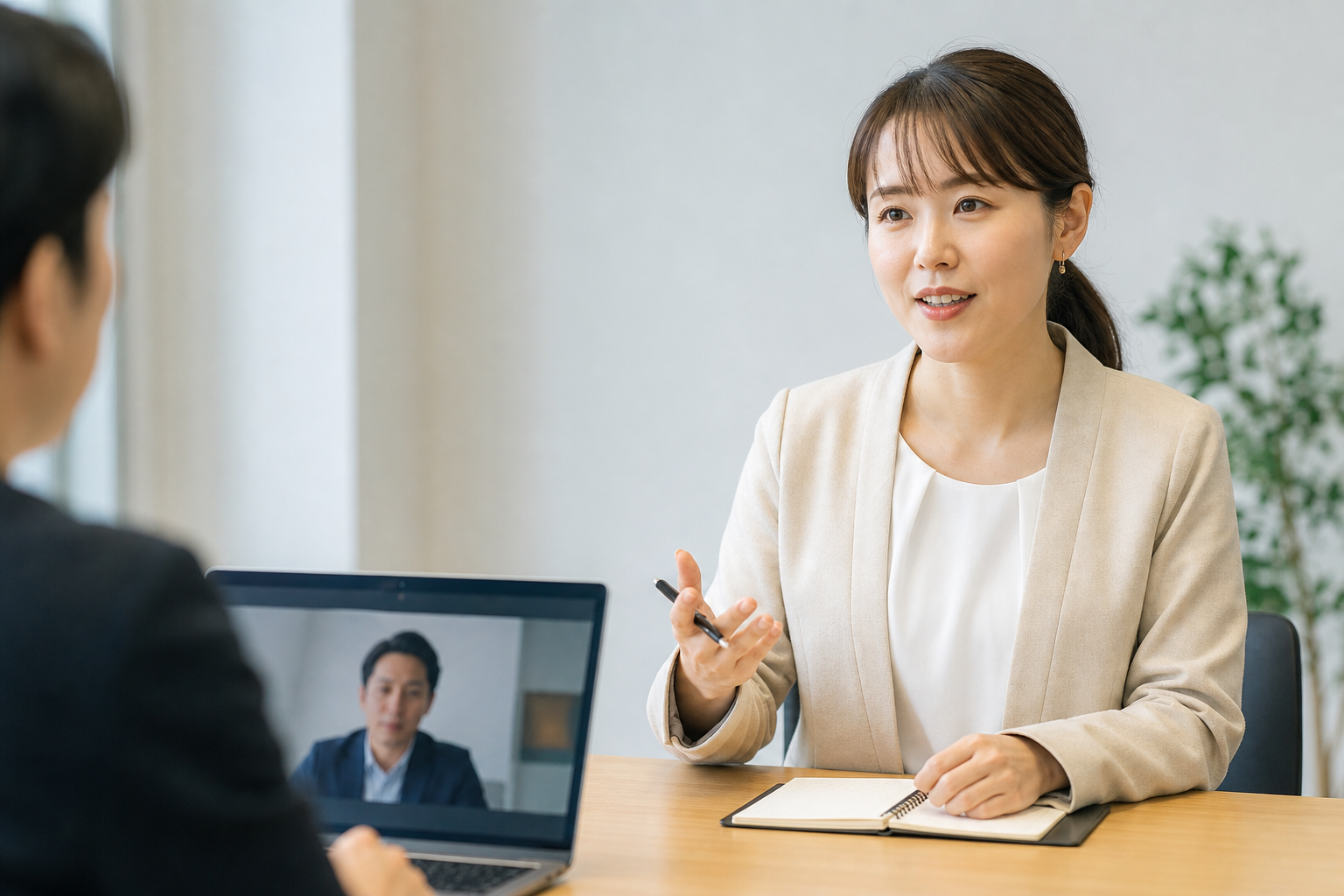 面接で勤務条件やチームの運用を確認するワーママ